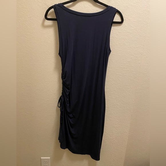 Athleta Navy Blue Side Gather T-Shirt Dress Size Small (Tiny Flaw) - Picture 7 of 10